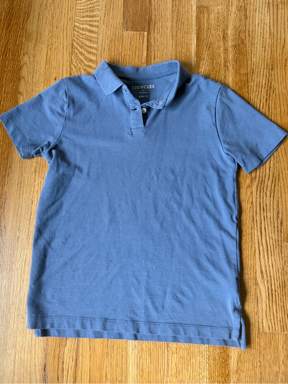 J. Crew crewcuts boys Blue Pique Short Sleeve Polo Tee, 12
